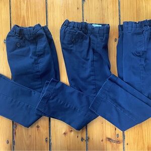 Lands End Iron Knee Navy Blue Uniform Pants - set of 3